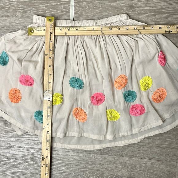 Mini Boden Girls Skirt 10-12Y Viscose Lined Pastel Sequin Embroidered Dot India - Picture 5 of 5